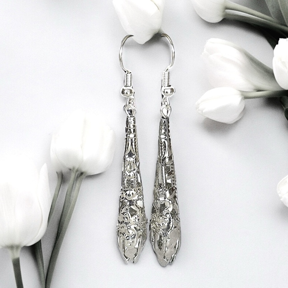 5 For $25💫Long Silver Filigree Dangles Earrings